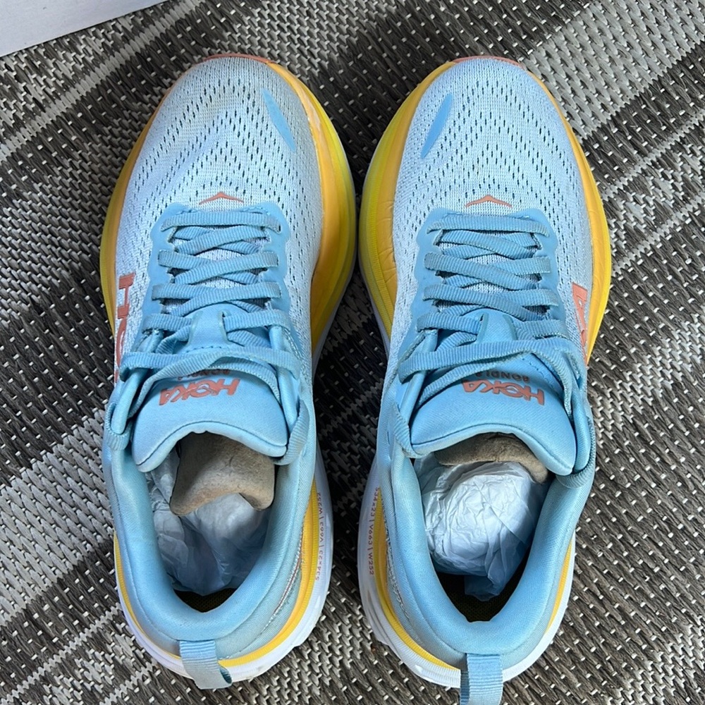 W Bondi 8 Women’s Hoka shoes.
